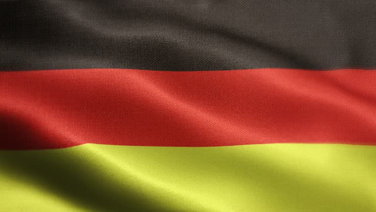 National Flag of Germany Animation Stock Video - German Flag Waving in Loop and Textured 3d Rendered Background - Highly Detailed Fabric Pattern and Loopable - Federal Republic of Germany
Suitable for all National, Celebration, Vote, Holiday, Investment, News, Politics, Security, Economy, Culture, History and All Kind of Topics